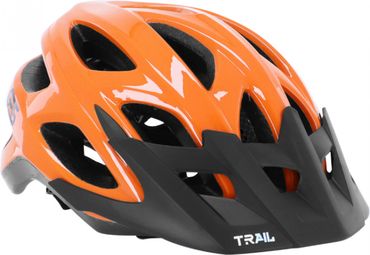 CASQUE VELO ADULTE GES VTT TRAIL ORANGE TAILLE 54-58 AVEC VISIERE ET SYSTEM QUICK LOCK FIXATION FIDLOCK (VENDU EN BOITE)