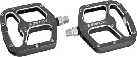 PEDALE VTT DESCENTE - BMX SWITCH GAP ARGENT ALU FILETAGE 9-16 AVEC PICOTS ARGENT (PAIRE)