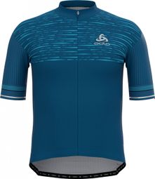 Maillot Odlo Zeroweight Ceramicool Pro manga corta con cremallera azul