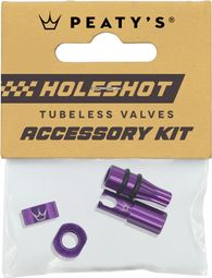 Peaty's Tubeless-ventieldopjes V2 Holeshot Fast Flow Paars