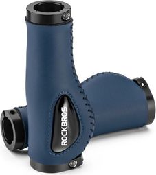 Paire de poignées de vélo de VTT antidérapantes et anti-chocs - Bleu