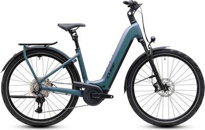 Bicicleta eléctrica Cube Kathmandu Hybrid Pro 800 Easy Entry con Shimano Deore XT, 12 V, 800 Wh, Bosch 120 Nm, 700 mm, gris esmeralda, 2027
