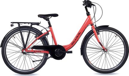 S’COOL chiX  vélo enfant  3 vitesses  Corail/Rouge foncé