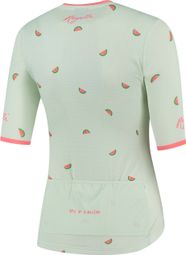 Maillot Manches Courtes Velo Rogelli Fruity - Femme - Menthe/Corail