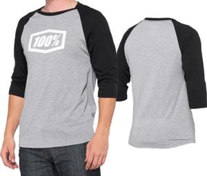 100% Tech Essential 3/4 Sleeve Grey / Black T-Shirt