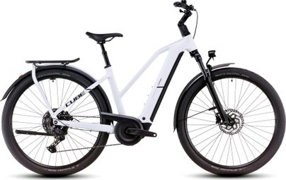 VTC Électrique Cube Kathmandu Hybrid One 800 Trapeze Shimano Cues 10V 800 Wh 700 mm Blanc Bleu Polar 2025