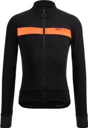 Santini Adapt Wool Long Sleeve Jersey Zwart/Oranje