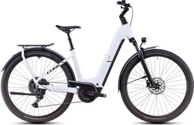 Cube Katmandú Híbrida One 800 Bicicleta Eléctrica Híbrida de Fácil Acceso Shimano Cues 10S 800 Wh 700 mm Blanco Polar Azul 2025