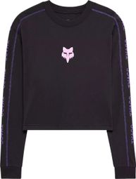 Crop Top Manches Longues Fox Image Phantom Noir Femme