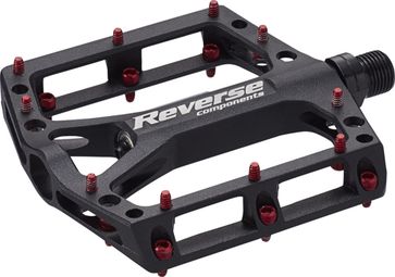 Reverse Black One Flat Pedals - Black Red