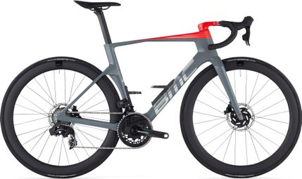 Bicicleta de carretera BMC Teammachine R 01 Three Sram Force eTape AXS 12V 700mm Gris Hierro / Rojo Neón 2024