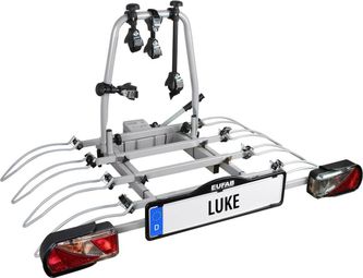 Porte-Vélos sur Boule D'attelage Eufab Luke Prise 13 Broches - 4 Vélos (Compatible E-Bikes) Noir Argent