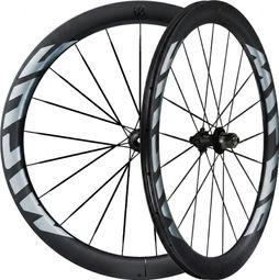 Pair of Miche Deva RD 52 Wheels, 700 mm | 12x100 - 12x142 mm | Centerlock | Black/Silver