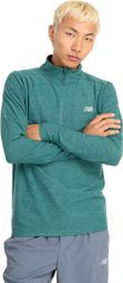 Haut 1/2 Zip New Balance Space Dye Vert Homme