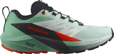 Chaussures de Trail Femme Salomon Sense Ride 5 Vert/Rouge