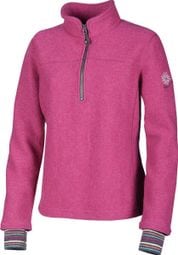 Pull en laine Ivanhoe pour femme Dina Demi-Zip Fuchsia Rouge-rose