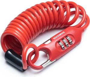 Cadenas à code avec câble à ressort Antivol en acier - rouge