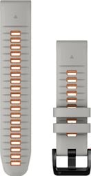 Bracelet de Montre Garmin QuickFit 22 mm Silicone Gris Fog Orange Ember