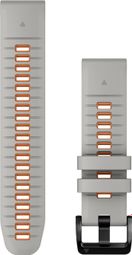 Muñequera de silicona Garmin QuickFit de 22 mm Gris niebla Naranja ámbar