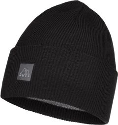 Buff Crossknit Unisex Beanie Black