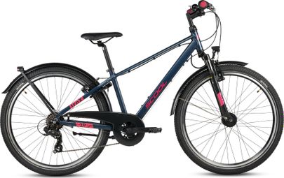 S’COOL troX pro  VTT enfant  7 vitesses  Bleu foncé/Rose