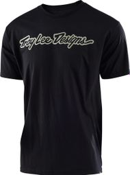 T-Shirt Troy Lee Designs Signature Noir Blanc