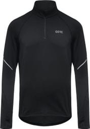 Gore Wear Mid Zip Long Sleeve Jersey Zwart