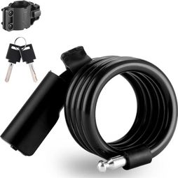 Antivol de Vélo  Câble Acier Antivol Extensible 115cm - noir