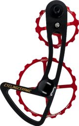 CyclingCeramic Gravel Oversized Derailleur Cage 14/19T für Shimano GRX/GRX Di2 11S Umwerfer Rot