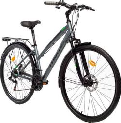 VTC Femme Moma Bikes Trekking Pro 28'' Shimano 21V Gris