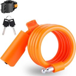 Antivol de Vélo  Câble Acier Antivol Extensible 115cm - orange
