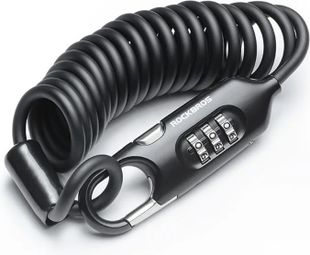 Cadenas à code avec câble à ressort Antivol en acier - noir