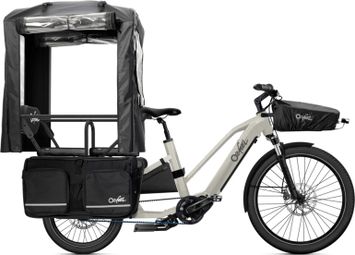 Vélo Cargo Longtail Électrique O2 Feel Equo 7.3 Mid Shimano Nexus 5V 835 Wh 20/26'' Blanc Pack Family Extra