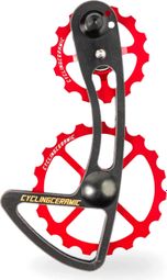 Jaula de Desviador CyclingCeramic Oversized 14/19T para Desviador Shimano 105 R7000 11S Rojo