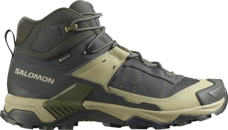 Zapatillas de senderismo Salomon X Ultra 5 Mid GTX Gris/Caqui Hombre