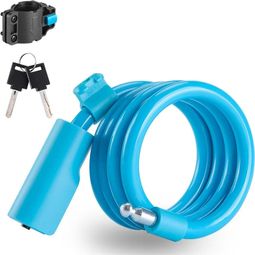 Antivol de Vélo  Câble Acier Antivol Extensible 115cm - bleu