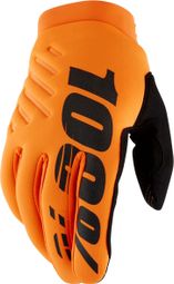 100% Brisker Fluo Orange Long Gloves