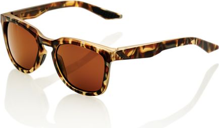 100% Hudson Matte Zwart Havana Bronzen Lens Zonnebril