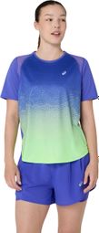 Asics Road Fade Kurzarm-Trikot Violett/Grün Damen
