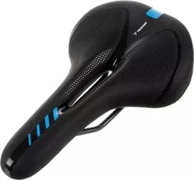 Selle de vélo confort avec feu arrière - LED - Noir/Bleu