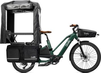 Vélo Cargo Longtail Électrique O2 Feel Equo 4.2 Mid Shimano Deore 10V 835 Wh 20/26'' Vert Pack Family Extra