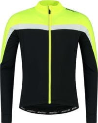 Maillot Manches Longues Velo Rogelli Course - Homme - Noir/Jaune fluo/Blanc