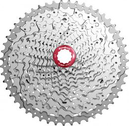 SUNRACE Cassette 11 vitesses CSMX80 11-50T - Argent / rouge