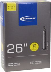 CHAMBRE A AIR VELO 650 x 20-25 SCHWALBE EXTRA LIGHT 60mm VALVE PRESTA (SV11)