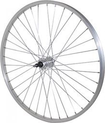 ROUE VTT 26  ARRIERE ALU MOY ALU AXE PLEIN ROUE LIBRE 7-6V. (VENDU AVEC ECROU 10X100)