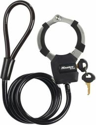 ANTIVOL VELO CABLE A BOUCLE AVEC MENOTTE MASTERLOCK STREET CUFF DIAM 8mm L1M - LIVRE AVEC 4 CLES  -NIVEAU SECURITE 6