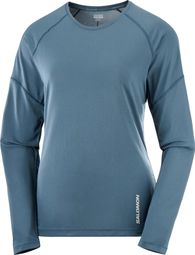 T-Shirt Technique Manches Longues Femme Salomon Cross Run Bleu