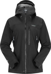 Rab Chaqueta Impermeable Firewall Negra Mujer