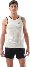Débardeur Compressport Performance Singlet Blanc/Marron Homme