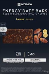 Barres énergétiques Decathlon Nutrition Dattes/Bananes 10x35g